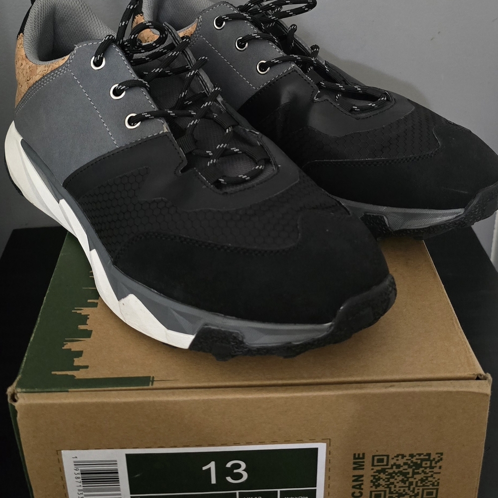 Trillium Black and Gray Sneakers with Tan Accents
